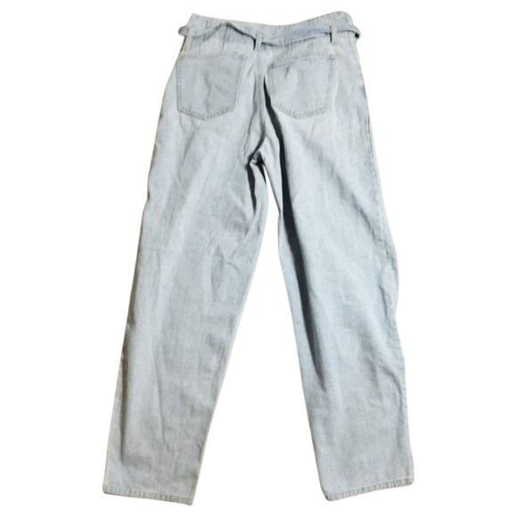 Ardene Mom Jeans Size 0 Light Wash High-Rise Paperbag Waist - Picture 2 of 7